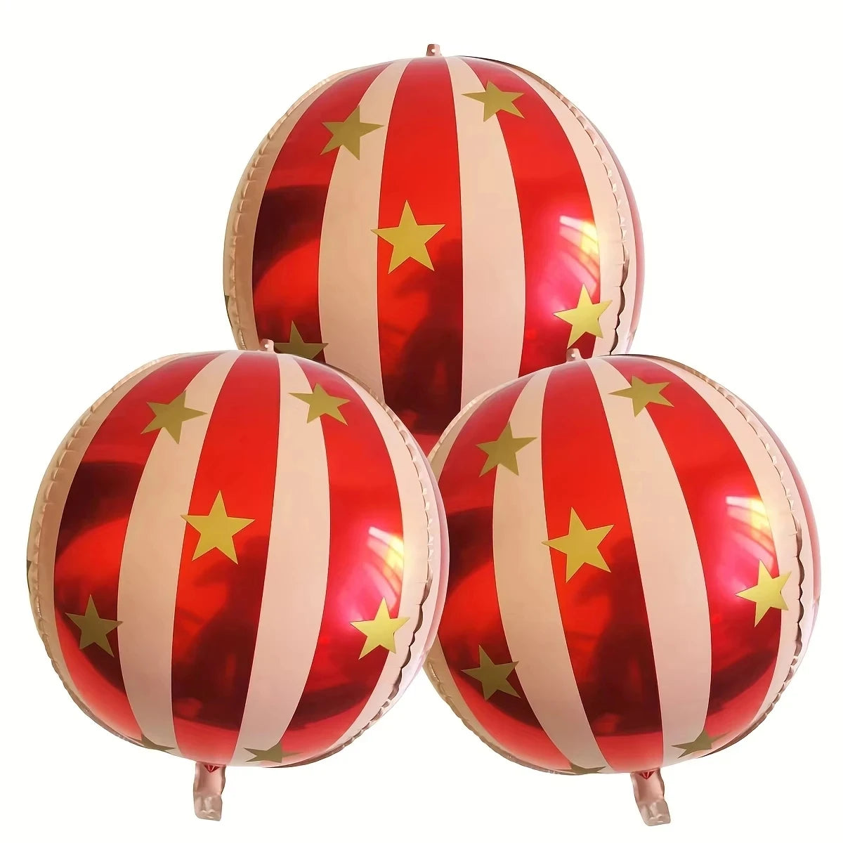 3 Pcs 22 Inch 4D Striped Star Aluminum Film Balloon Ktv Mall Home School Decoration Circus Party Supplies Kids Photo Booth Props
