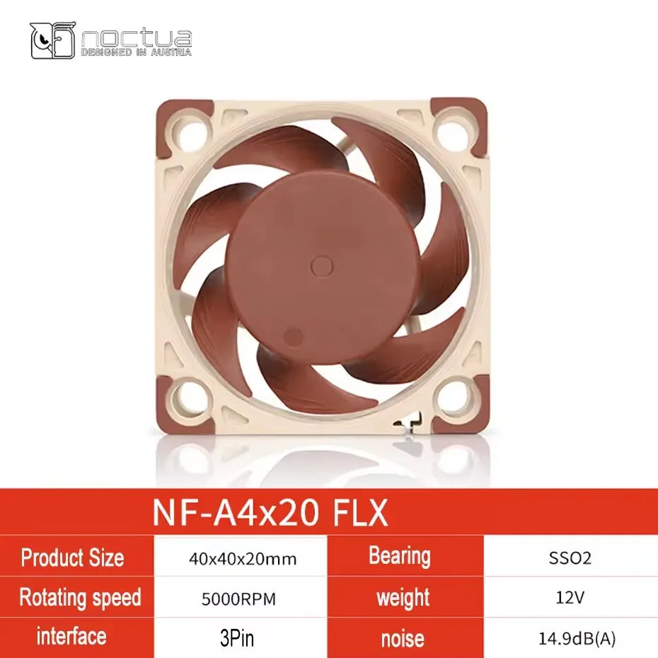 Noctua NF-A4x20 40mm Computer Case Fan 5V/12V PWM/FLX CPU Cooling Fan Silent Intelligent Temperature Control Ultra Small Fan