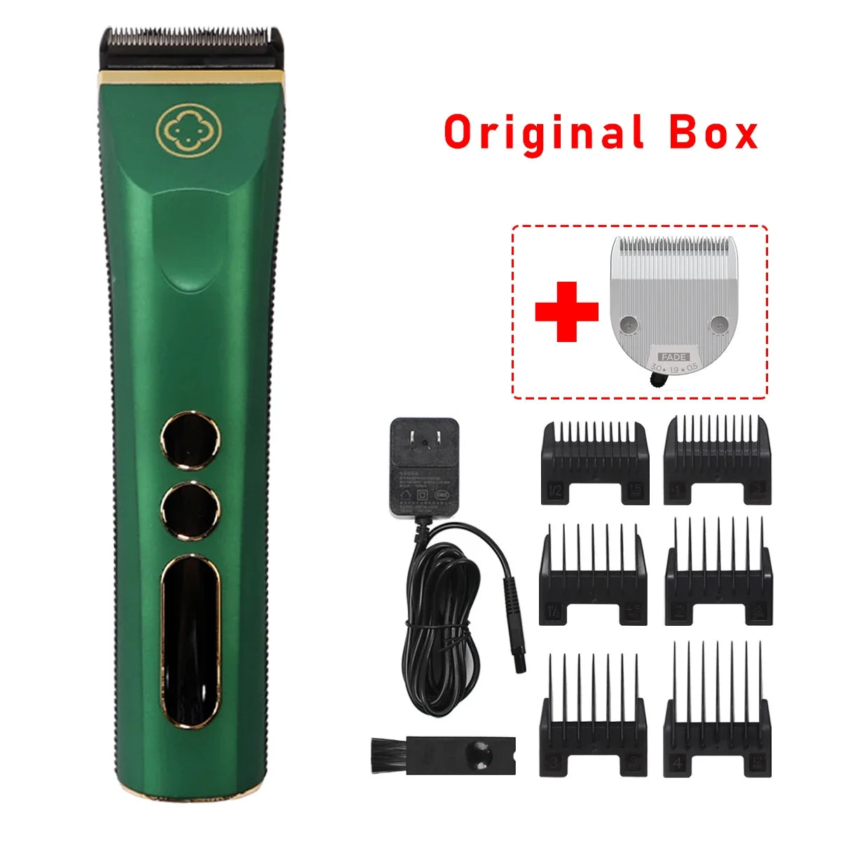 Madeshow 982F 986F Men Hair Clipper LED Display Low Noise Cordless Ceramic Blade Professional Hair Cutting Machine Hair Trimmer