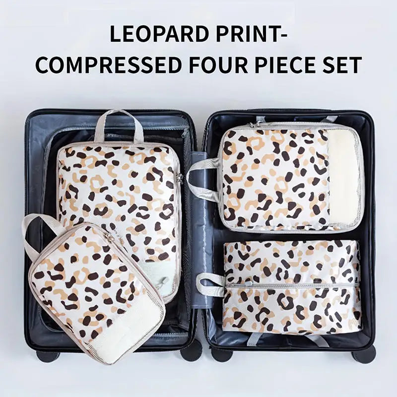 Foldable Compressible Packing Cubes, Waterproof Travel Storage Bag,Polyester Suitcase, Portable With Handbag, Luggage Organizer
