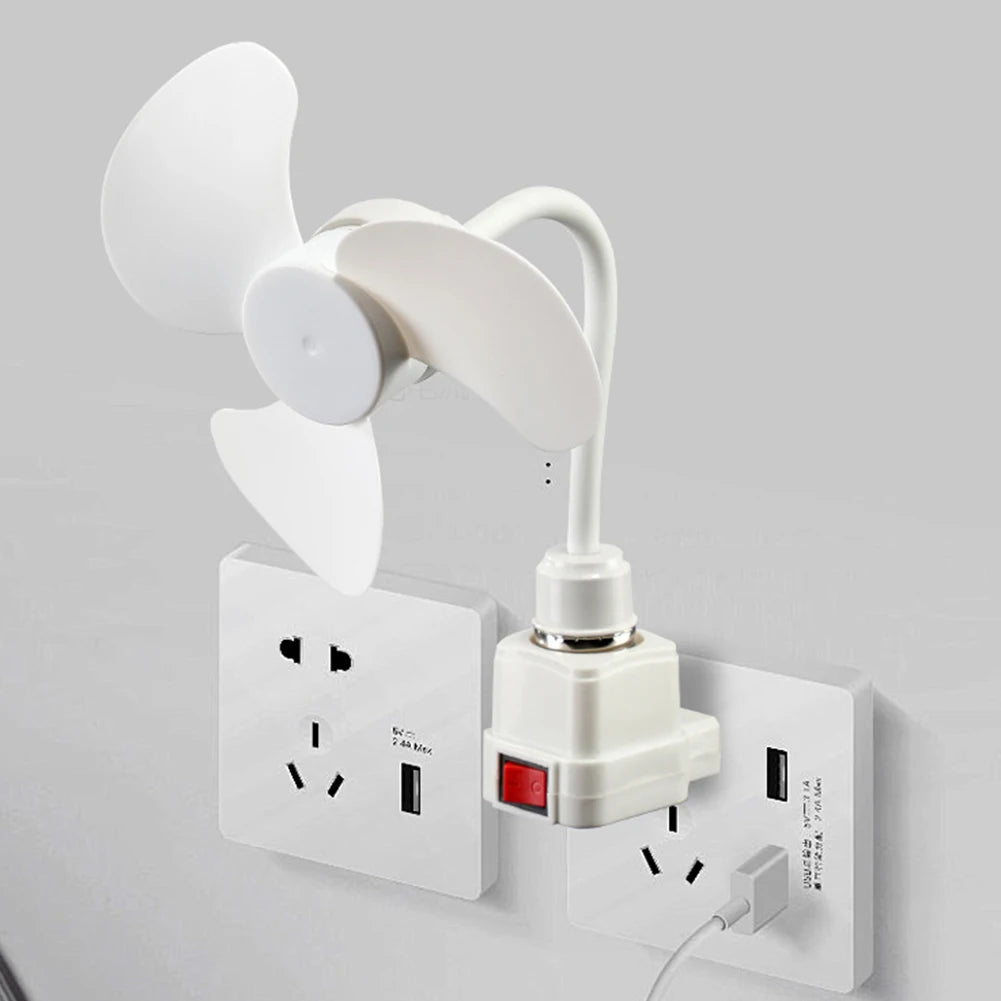 US Plug Outdoor Camping Fan Mini Fans Bendable Neck Space-SavingWith Cooling Fan Ventilation and Heat Dissipation