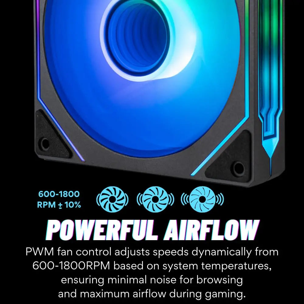PRISM 4 PRO ARGB CPU Fan 4PIN PWM Silent Chassis Fan 120mm Infinite Mirror 5V 3PIN Motherboard Light Sync Case Cooler Fan