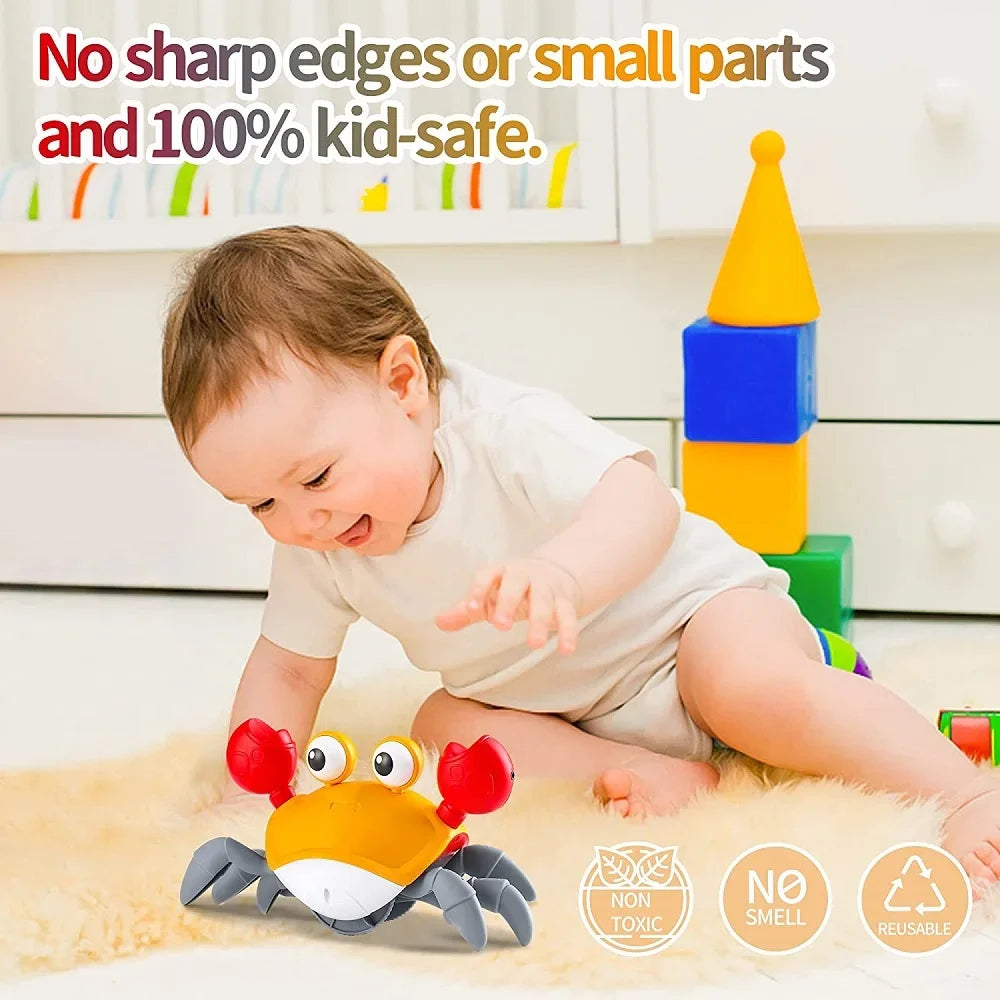 Kids Induction Escape Crab Octopus Crawling Toy Baby Electronic Pets Musical Toys Toddler Moving Avoid Obstacles Toy  No Battery