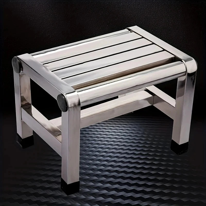 Multi-Functional Stainless Steel Square Stool - Waterproof Anti-slip Thick And Durable Suitable For Indoor and Outdoor Use.