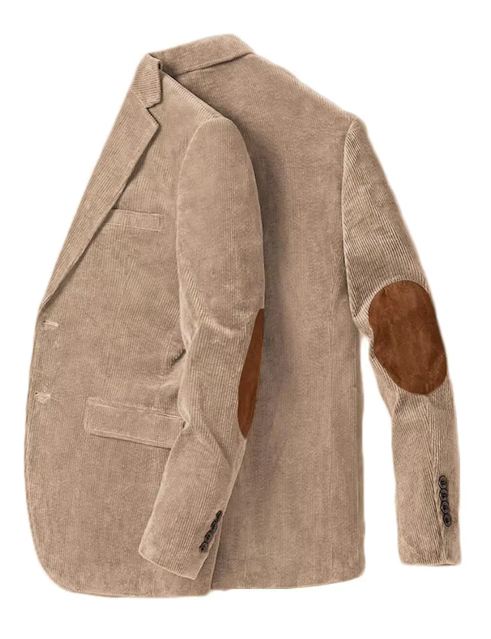 Men's Corduroy Blazer Single Breasted Men's Jacket with Elbow Patch Business Casual Jacket suit pants Spring Fall Sport Coats