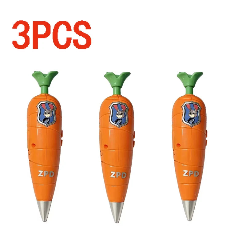 Zootopia 2 Carrot Recorder Pen  Judy - Nick Style for Kids  60s Mini Recorder  2-in-1 Gel Pen Stationery