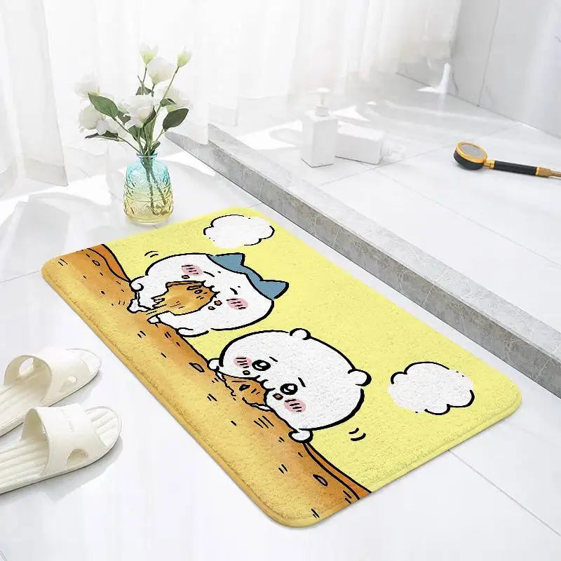 Cartoon-c-chiikawaS Kawaii Floor Mats Home Laundry Rug Carpet For Living Room Decor Lounge Area Anti-slip Mat Entrance Doormat