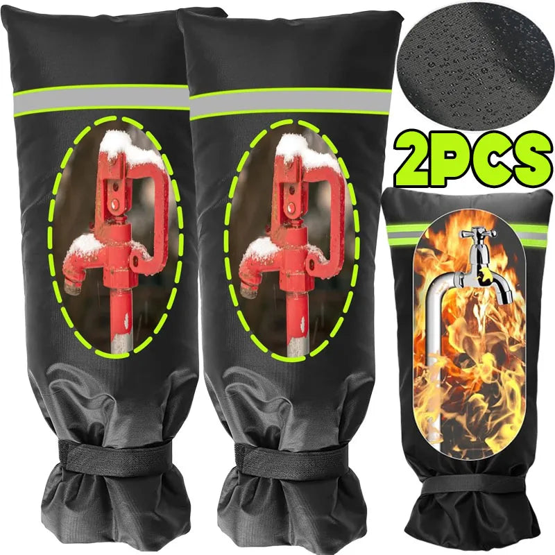 Faucet Cover Outdoor Black Frost-proof Insulated Tap Wrap For Yard Faucets Winter Outdoor Tap Protection Sleeve for Most Faucets