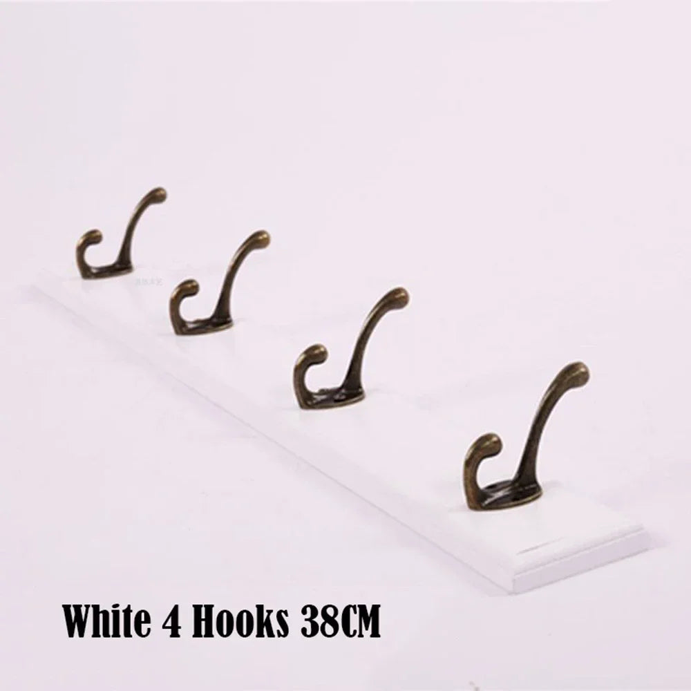 Wall Mounted Solid Wood Coat Rack with Hooks Space Saving Closet Organizer for Hats Jackets Entrance Hallway Decor Furniture