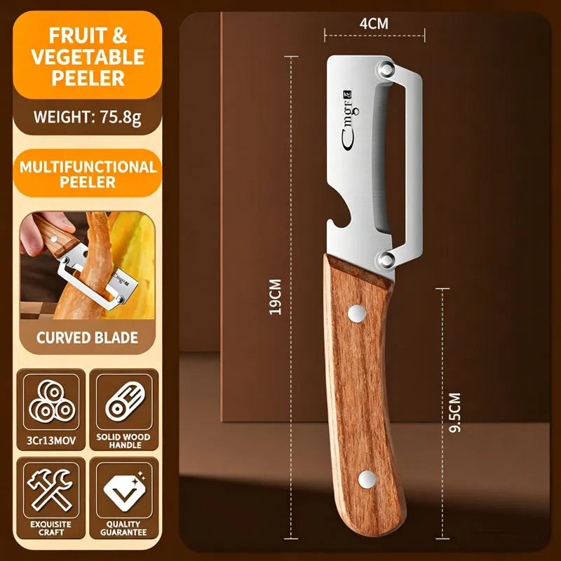 Stainless Steel Wooden Handle Peeler High-Looking Kitchen Special for Fruit and Vegetable Peeling Durable and Smooth Operation