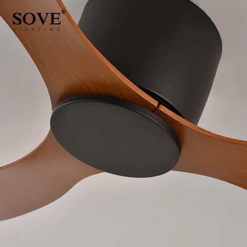 SOVE Ceiling Fan White Low Floor 17cm DC Ceiling Fan With Remote Control Simple Ceiling Fans Without Light 220V