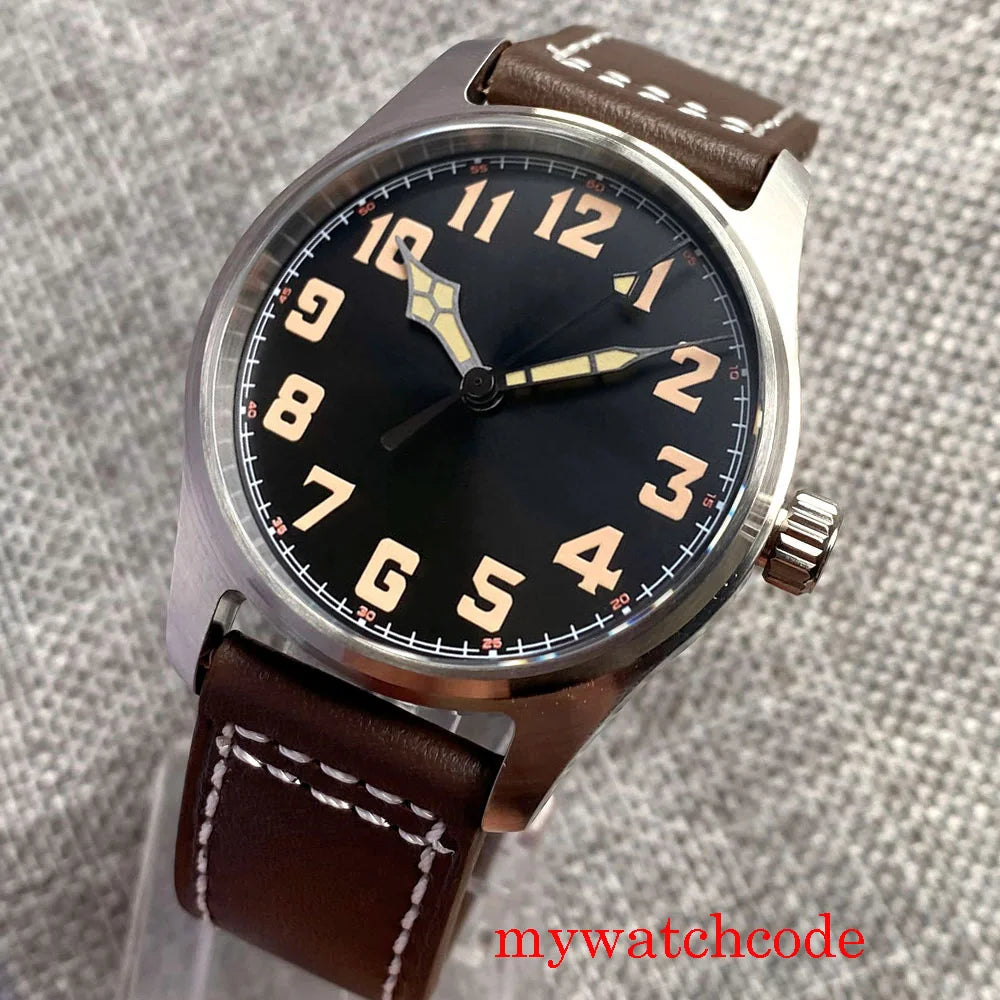 Tandorio Cusn8 Genuine Bronze Pilot Watch Men 200M Diver Japan NH35A Automatic Wristwatch Sapphire Field-Watch Military Clock