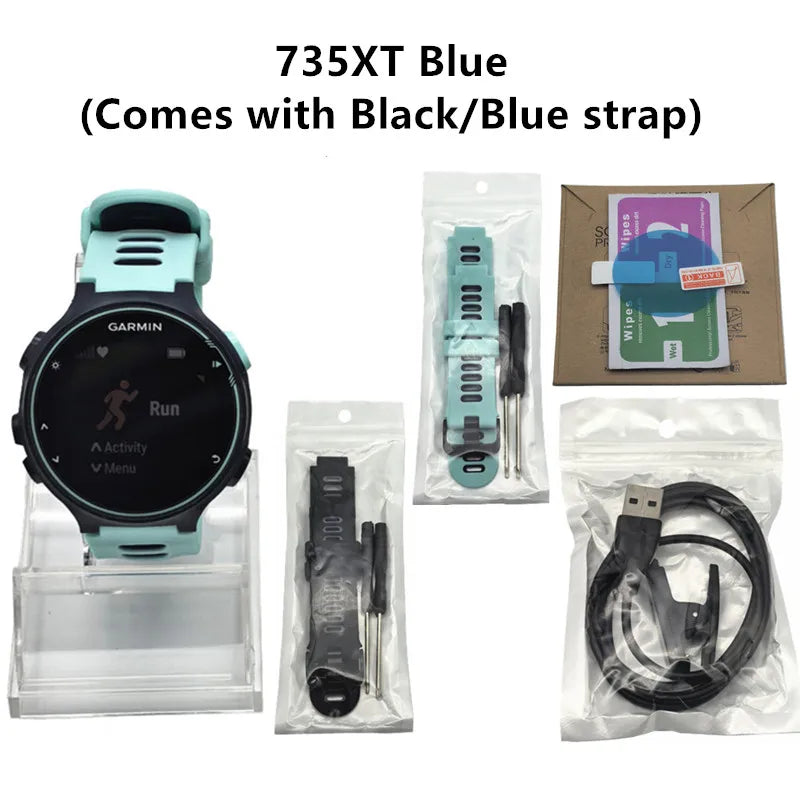 Original Garmin Forerunner 735XT GPS Sport Heart Rate Monitoring Watch Support Russian Spanish. Portuguese 95% New