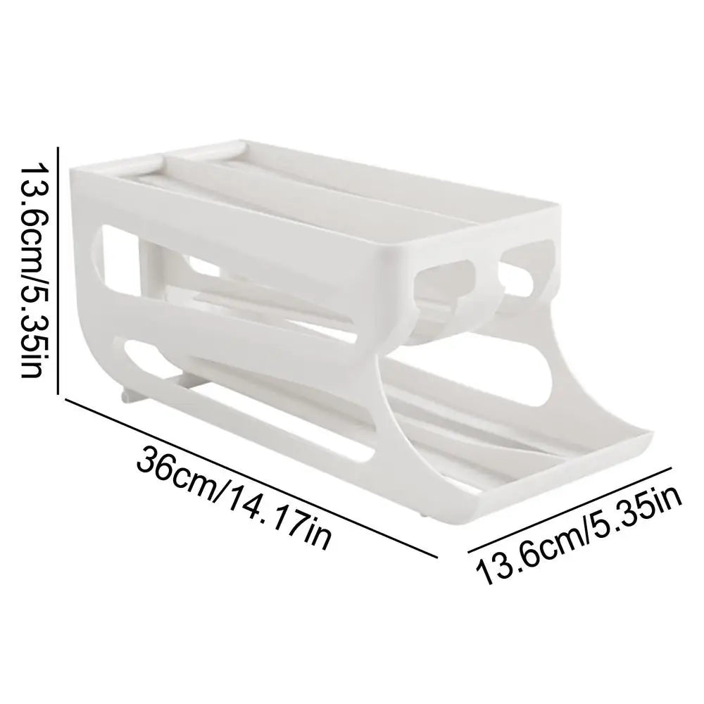 Automatic Rolling Egg Dispenser 3 Tiers Double-row Egg Dispenser Organizer Auto Rolling Fridge Egg Cartons For Kitchen accessory