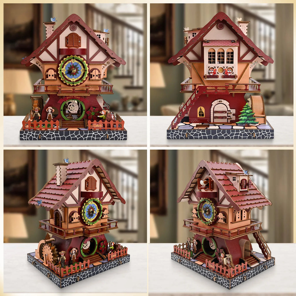 Cuberie 3D Wooden Puzzles for Adults, Cuckoo Wooden Clock kit 3-D Puzzles - DIY Mechanical Wood Model Building Project for Adult