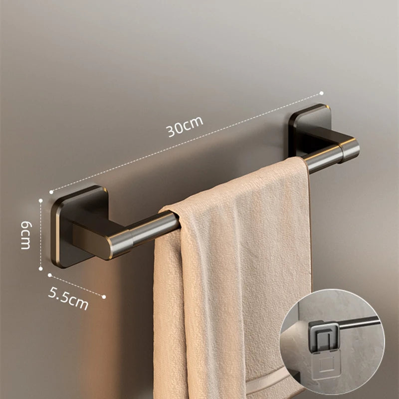 Without Drilling Bathroom Towel Holder Slipper Rack Holder Wall Mounted Towel Shelf Towel Bar Kitchen Bathroom Accessories
