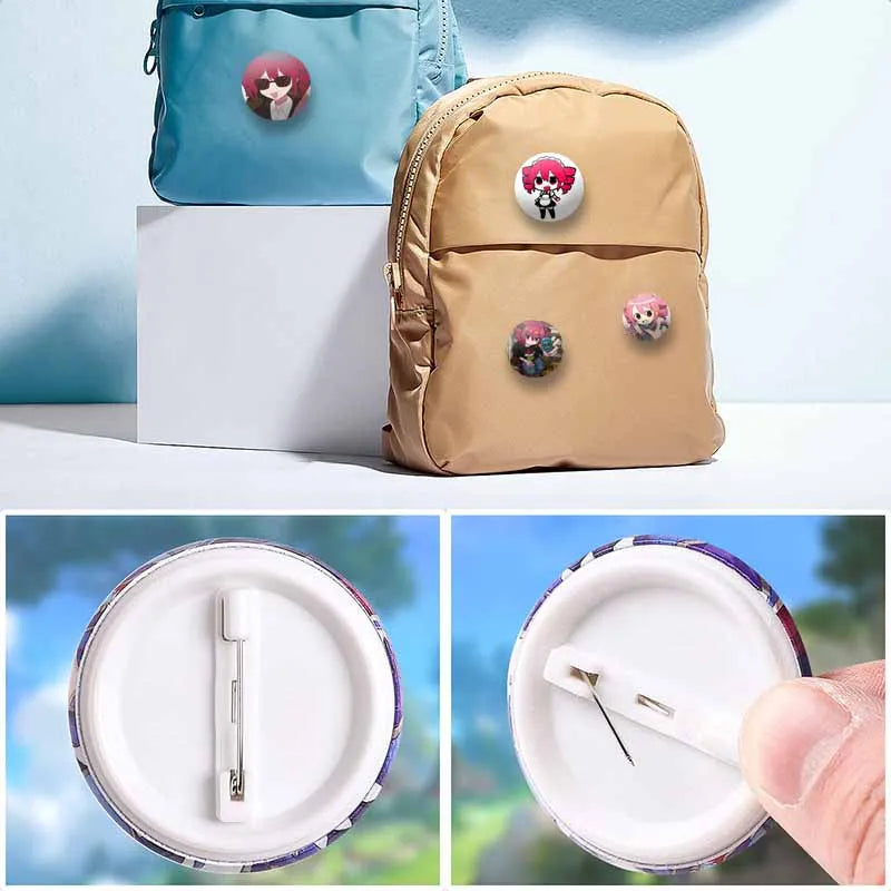 Kasane Teto Badge, Cute UTAU Anime Round Button Pin, Vocaloid Cosplay Brooch for Backpack Clothes, Collectible Gift for Fans