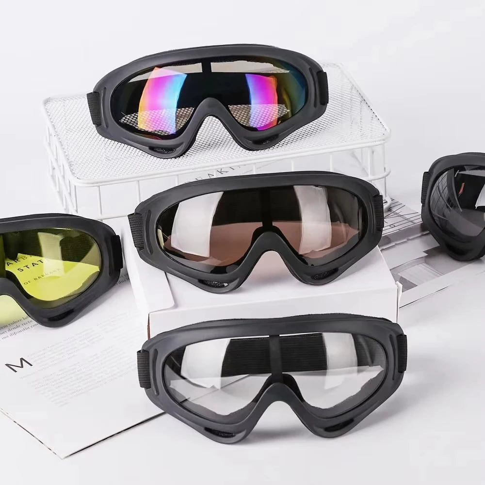 DIZETION 1Pc Winter Windproof Skiing Glasses Goggles Outdoor Sports Eyewear Glasses Ski Dustproof Lens Frame Sunglasses