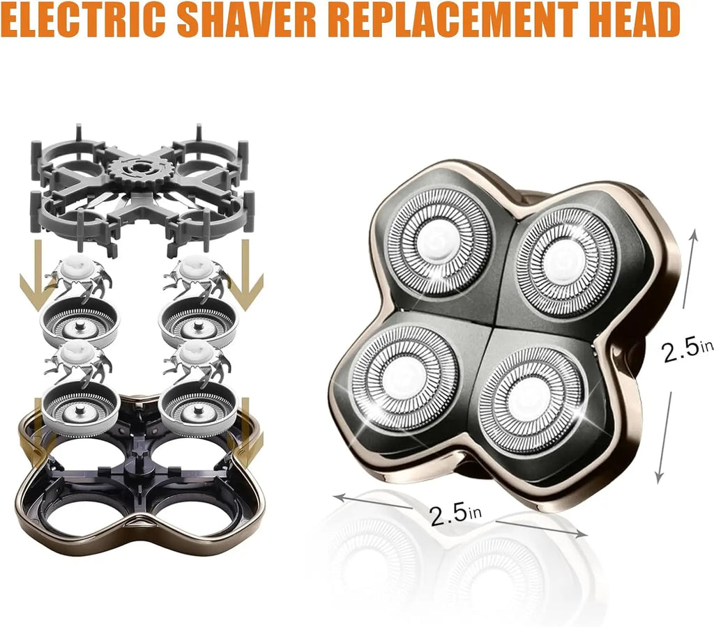 Replacement Heads Blades for Skull Pitbulls Gold PRO, Silver PRO, Platinum PRO, Head for Butterfly Kiss PRO Head Shavers