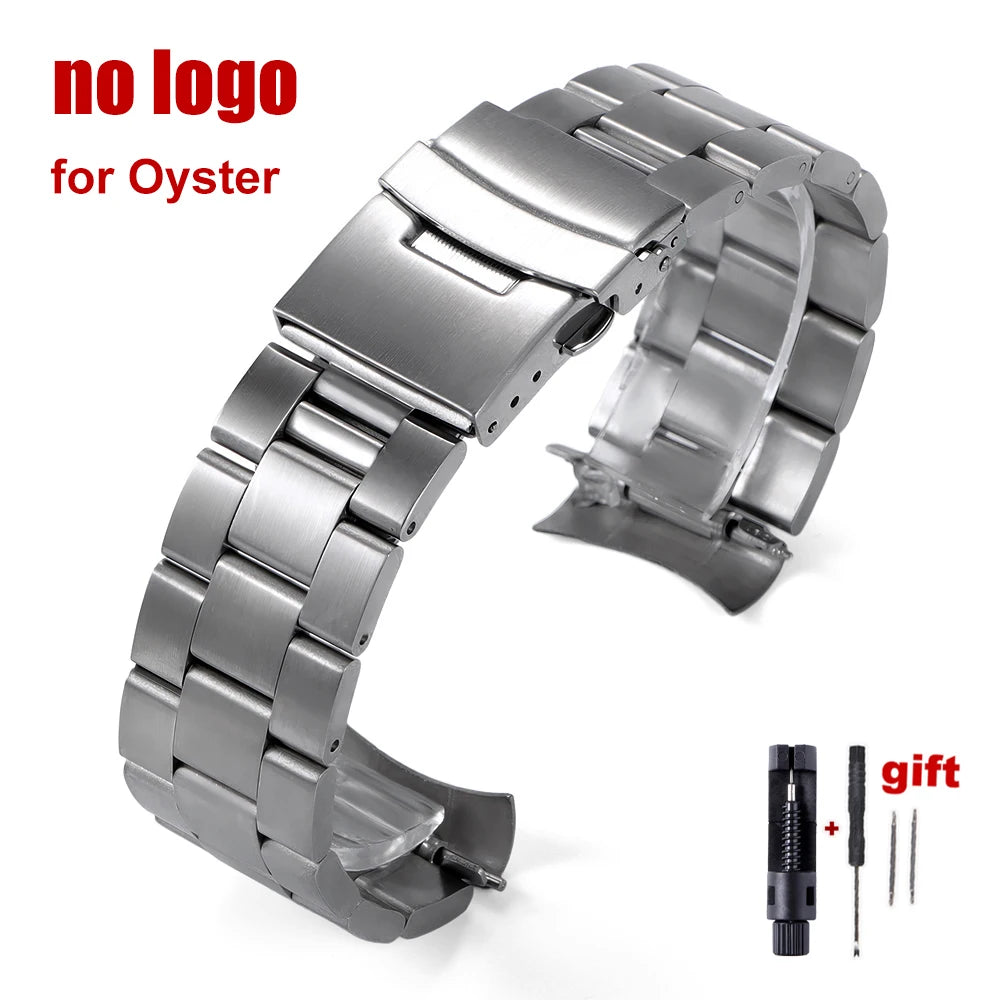 For Seiko 5 SKX009/007 for Jubilee for Oyster Solid Stainless Steel Watch Strap Curved End Men's Sport Watch Band 18mm 20mm 22mm