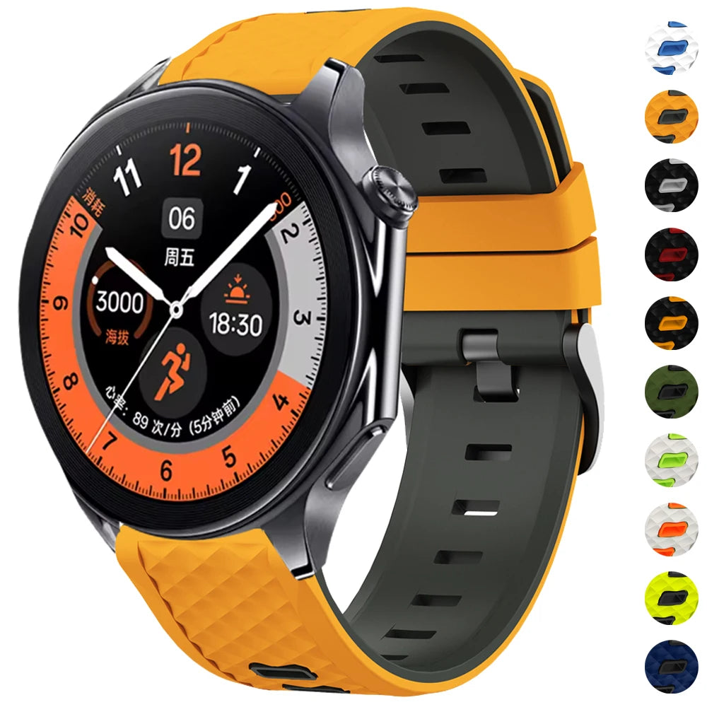 22mm Sport Slicone Strap For OnePlus Watch 3 2 2R 46mm Soft Bracelet For OPPO Watch X X2 4 Pro/Mi Watch 2 Pro S4 S3 S1 Watchband