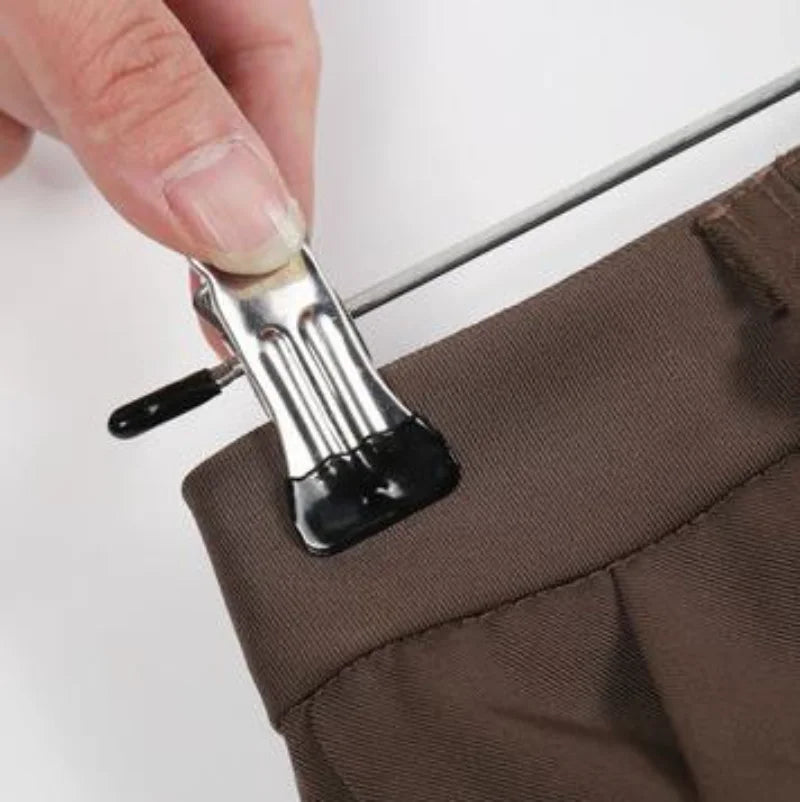 1/10Pcs Multifunctional Stainless Steel Pants Clip Metal Anti-skid Belt Clip Clothes Hanger Pants Hanger Clothes Hanger Wardrobe