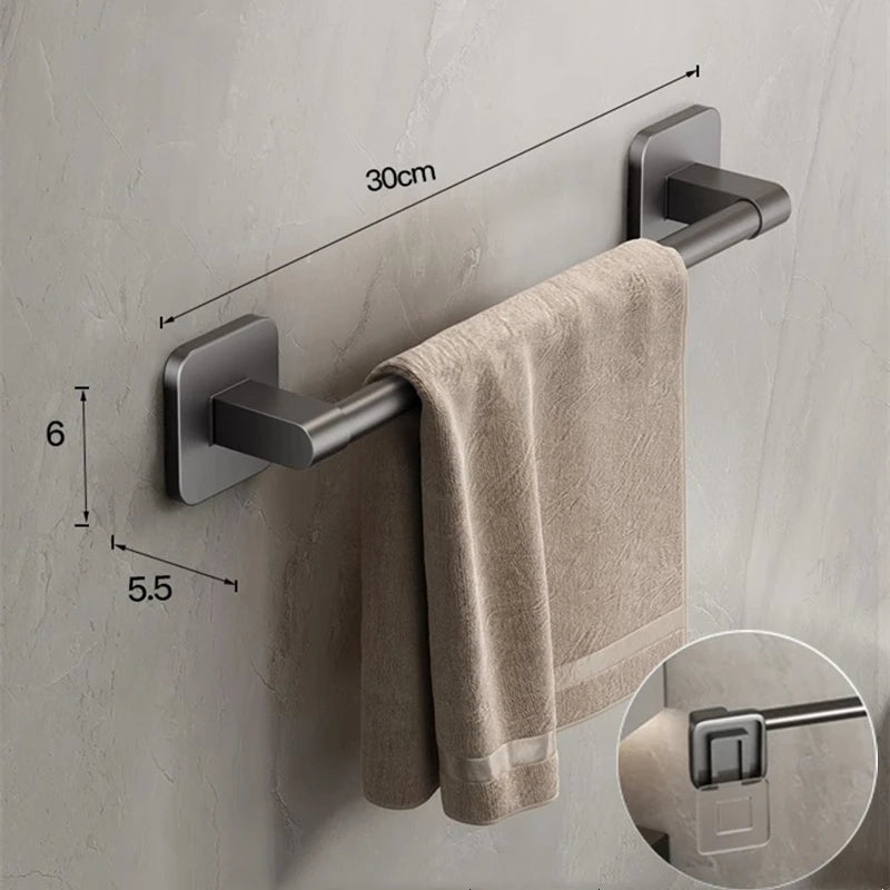 Without Drilling Bathroom Towel Holder Slipper Rack Holder Wall Mounted Towel Shelf Towel Bar Kitchen Bathroom Accessories