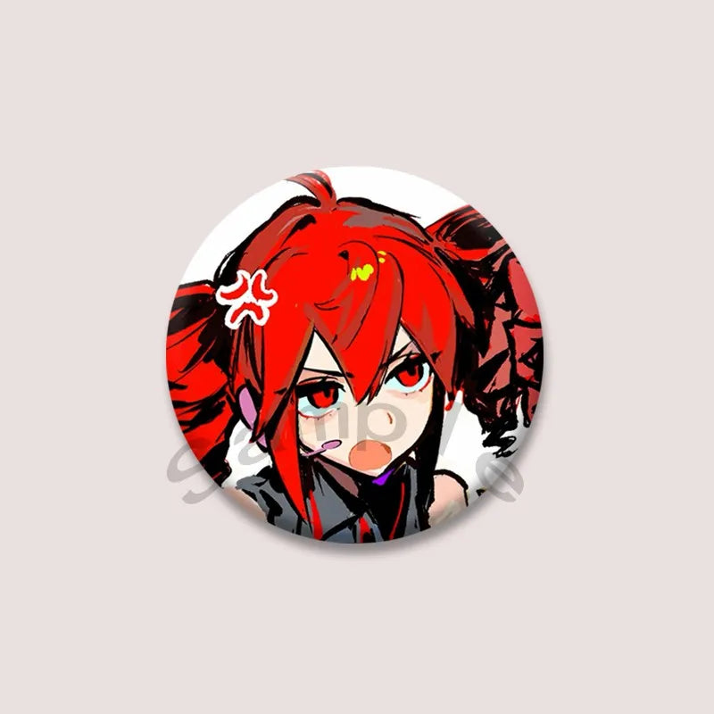 Kasane Teto Badge, Cute UTAU Anime Round Button Pin, Vocaloid Cosplay Brooch for Backpack Clothes, Collectible Gift for Fans