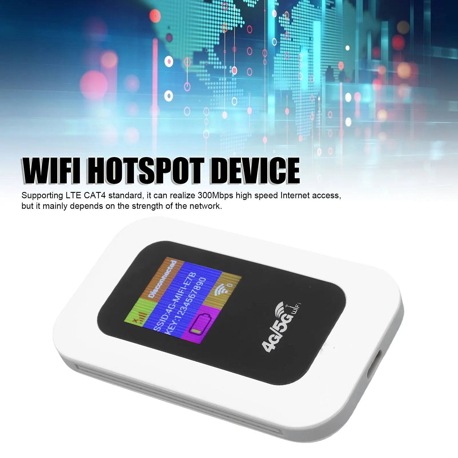WiFi Hotspot Device 300Mbps High Speed 4G/5G  Wireless Network Device for Travel Camping WiFi Mobile Hotspot Device
