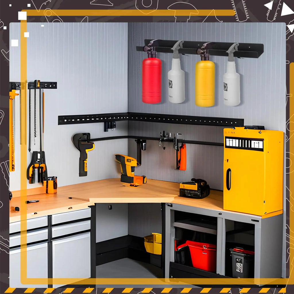 Spray Bottle Holder Wall Mounted Spray Bottle Storage Rack with Hardware Hanger Organizer, for Mobile Garage Home Organizer