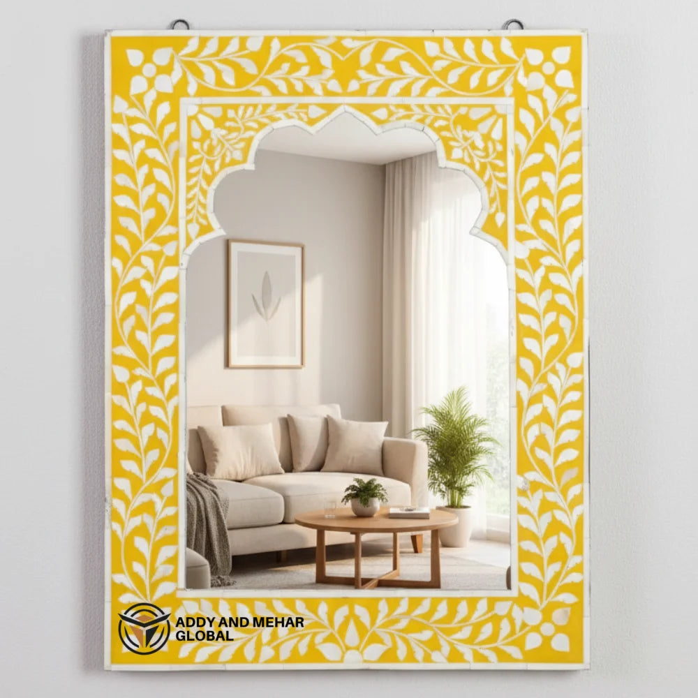 Handcrafted MDF Art Deco Square Wedding Wall Mirror-Elegant Eco-Friendly Decorative Wall Dcor