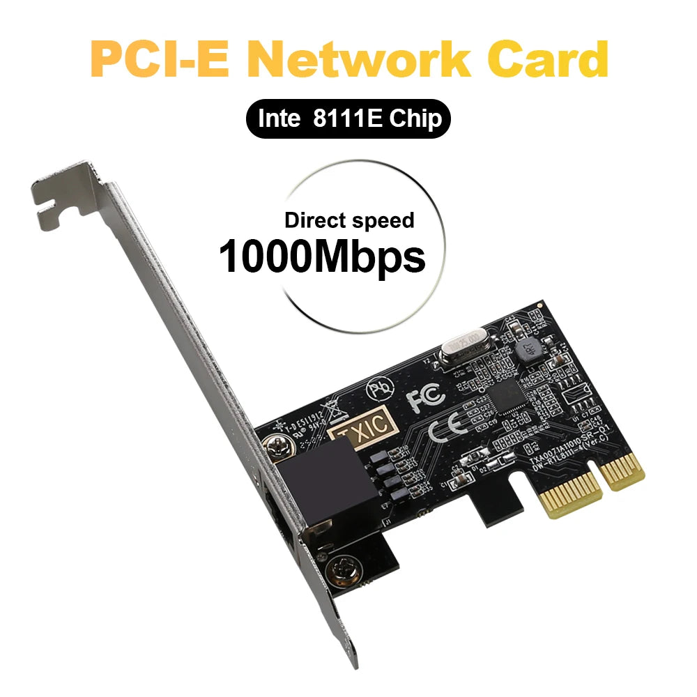 1000Mbps PCIE To RJ45 Network Card 10/100/1000Mbps RJ45 PCI Express Converter LAN Etherent Gigabit Adapter PCIe For Desktop PC