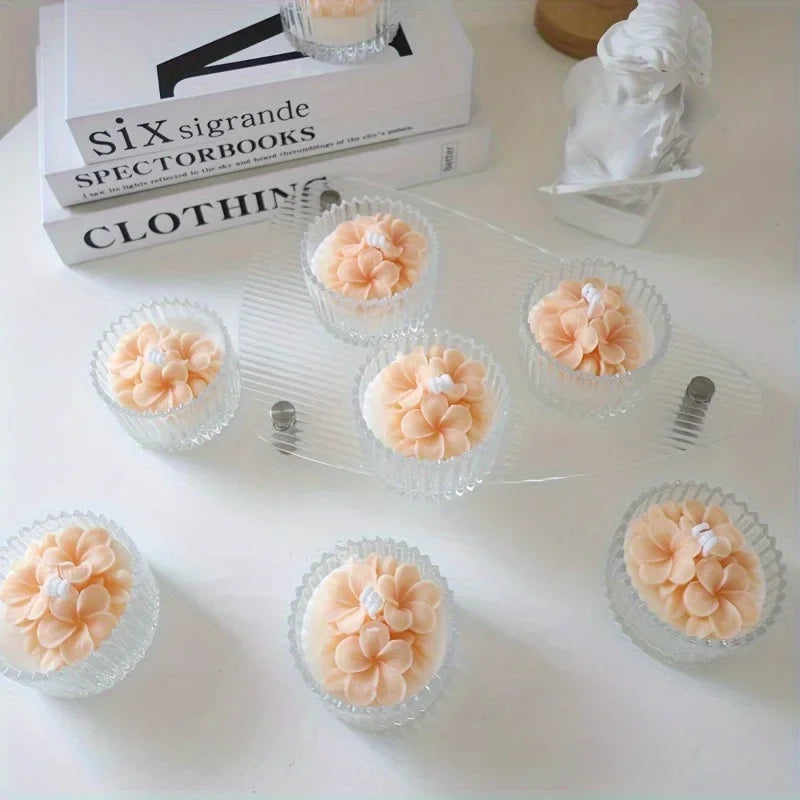 Silicone Egg Blossom Candle Mold for DIY Handmade Soy Wax Candles, Round Wedding Themed Craft Mold for Gypsum Casting