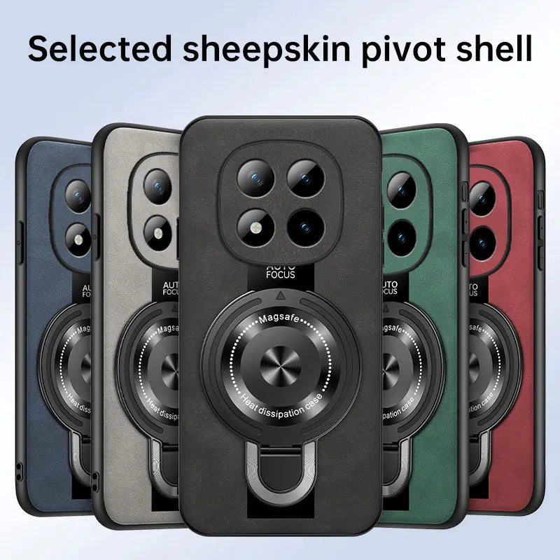 For Xiaomi Redmi Note 15 Pro and Note15 Pro Plus 5G Case Magnetic Holder Silicone PU Leather Plexiglass Premium Back Cover