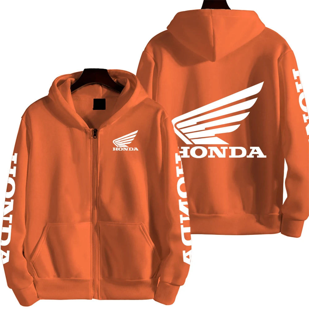 Honda Motorcycle Racing Team Competition Men's Outdoor Sports Zipper Hoodie Fashion 2025 New Sport Women's Jacket Coat