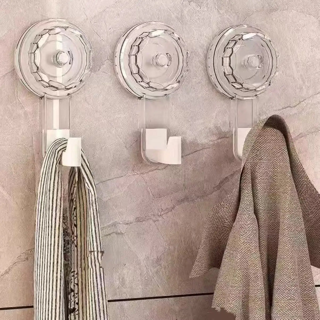 Nail-free Vacuum Hooks Powerful Suction Cup Reusable Storage Hook Heavy Duty Bathroom Kitchen Hanger Traceless Clothes Wall Hook