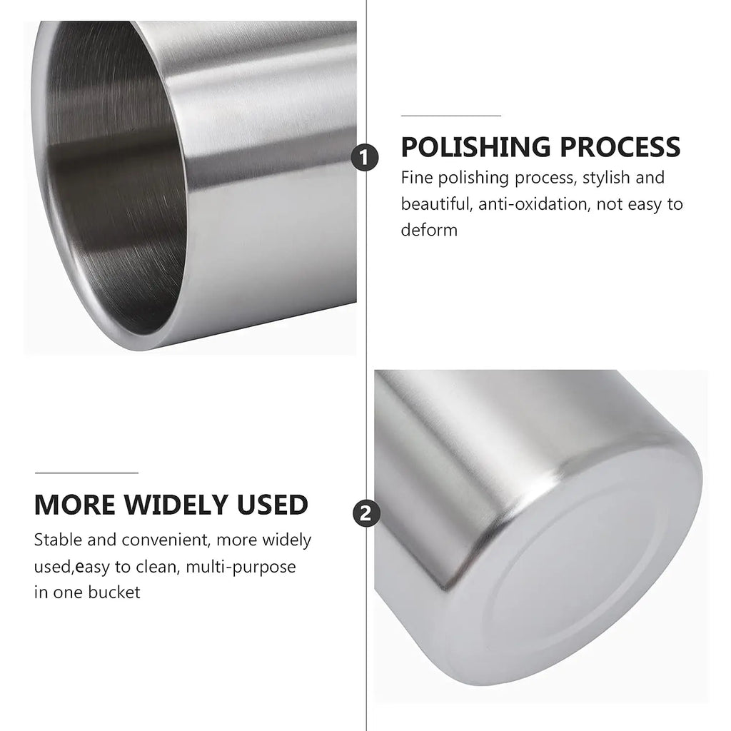 High Quality Classic Double Wall Insulated Stainless Steel Wine Beer Cooler Customizable Logos Beverage Tubs Ice Bucket Bulk