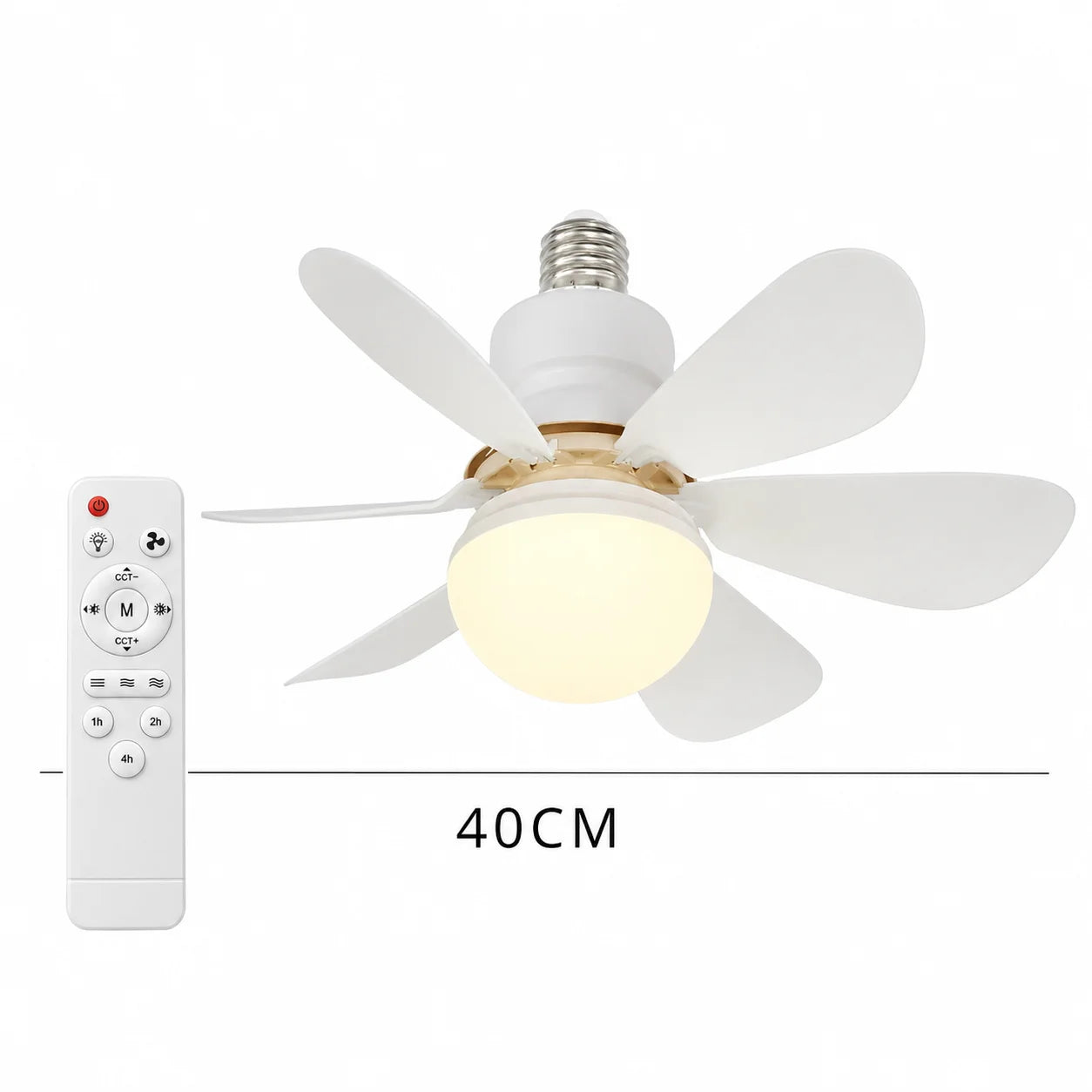 Ceiling Fan Light LED 30W 40W Simple Lights with E27 Remote Control for Home Living Room Study Household Decorative Fan Lighting