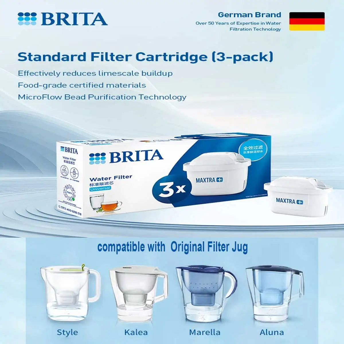 BRITA MAXTRA Water Filter Cartridge 1/3/6/12 Pcs compatible with Instant Water Purification Water Filter Jugs Water Filter