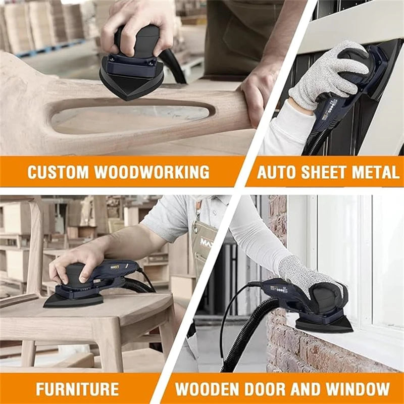 Maxxt Woodworking Floor Sander Machine Car Polishing Machine Electric Orbital Sanding Wall Grinding Machine with Triangle Pad
