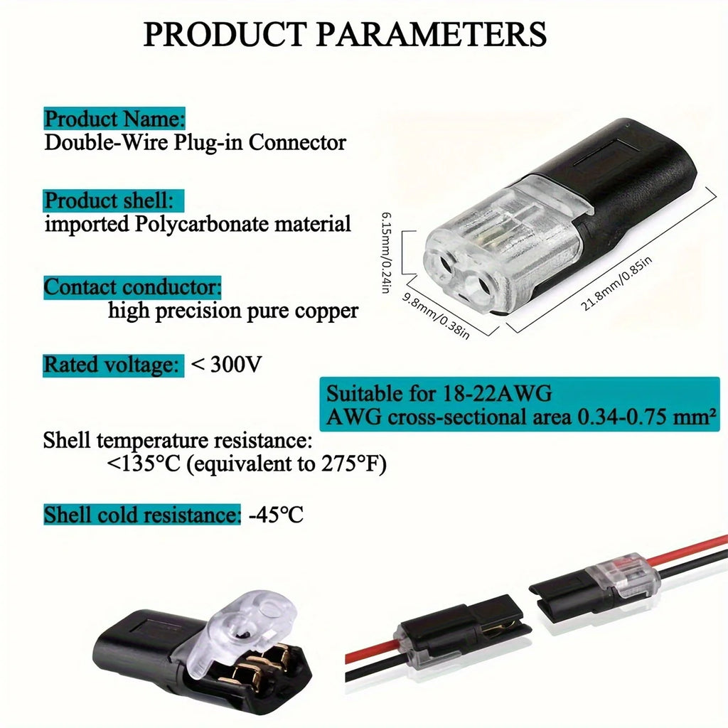 Premium Electric Wire Connector No Strip Line Cable Interconnection Detachable Automotive Terminal Plug Universal Grade Reliable