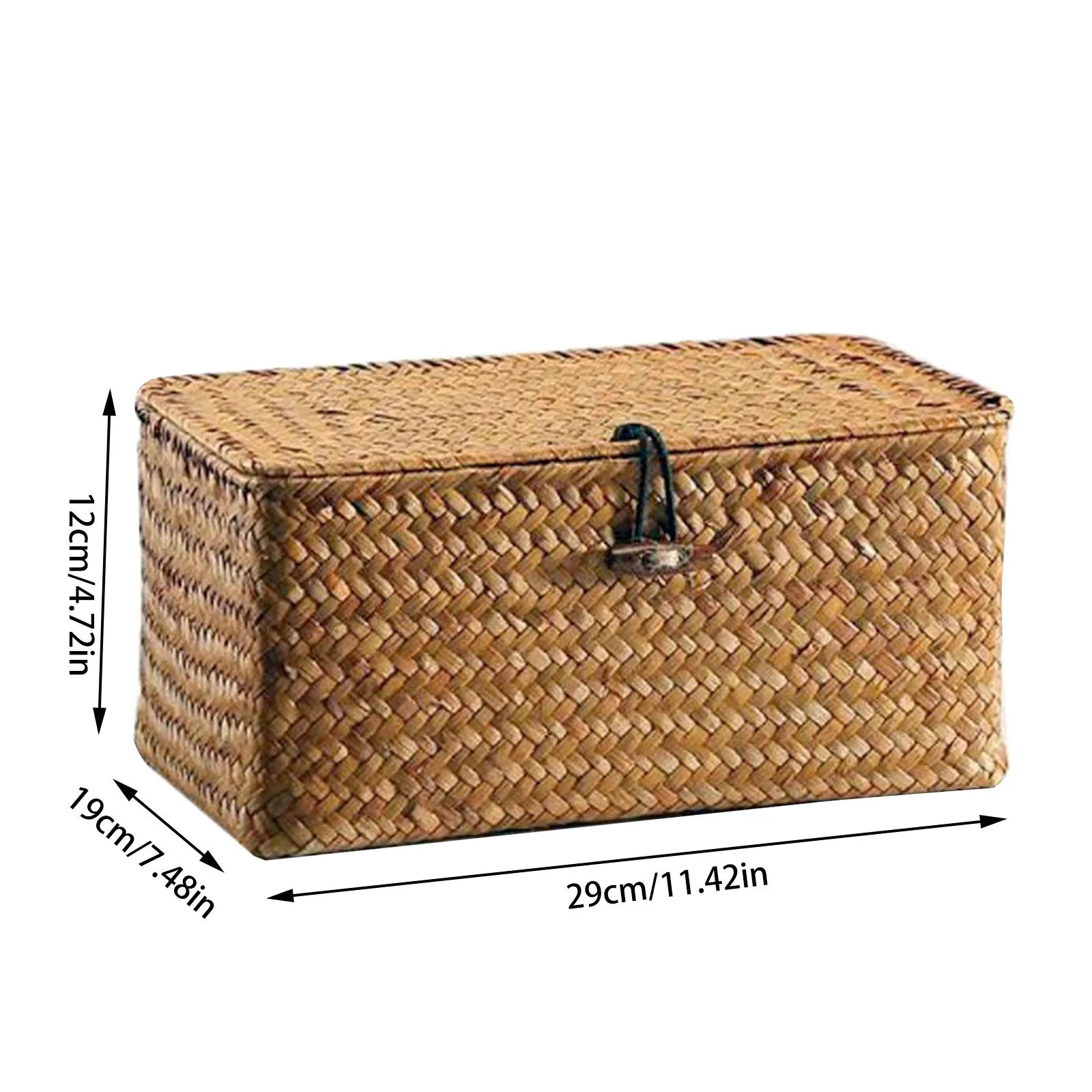 Wicker Storage Basket Woven Rattan Storage Laundry Basket With Lid Wooden Large Storage Box Home And Decoration Acceesories