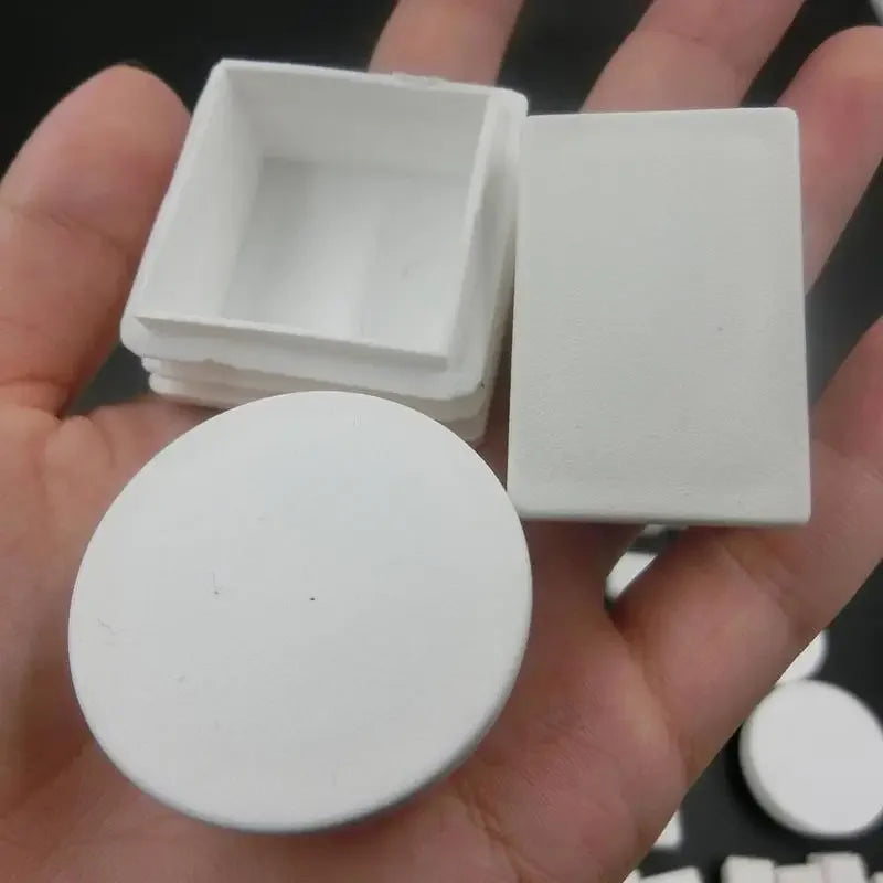 10pcs White square plastic pipe plug round cap tube end inner plug Furniture Leg Blanking hole dust cover Feet Protector  ﻿