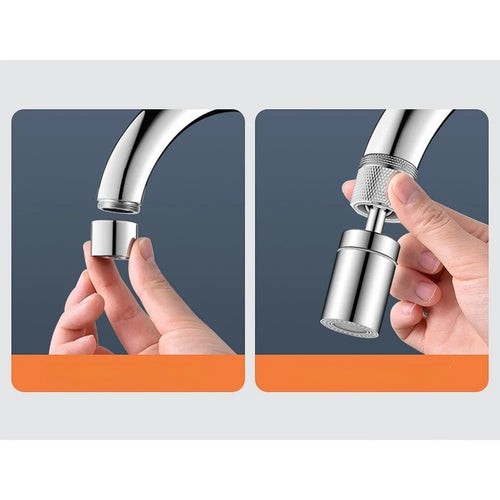 360 Degree Rotating Kitchen Faucet Extender With 3 Modes Spray Shower Stream For Splash Prevention Silver Adapter Included