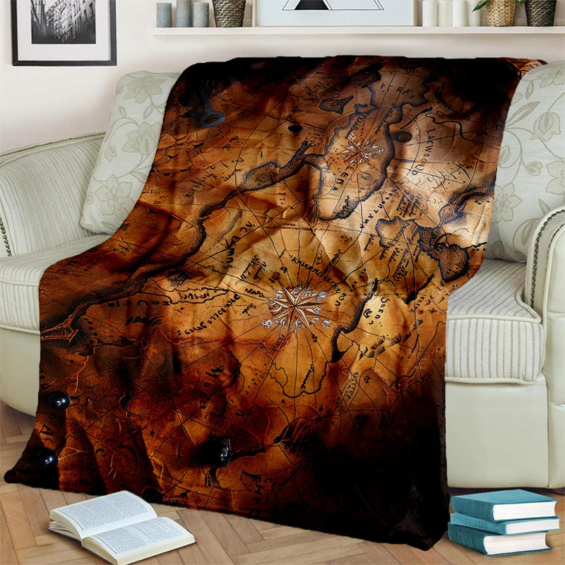 29 Style New Retro Marine Nautical Chart Compass Blanket,Soft Throw Blanket for Home Bedroom Bed Sofa Travel Office Cover Kids