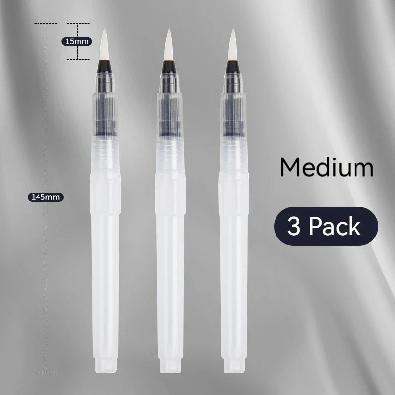 3Pcs/6Pcs Watercolor Brush Set Portable Paint Brush Water Color Pen Painting Drawing Tools Fountain Pens Art Supplies for Artist