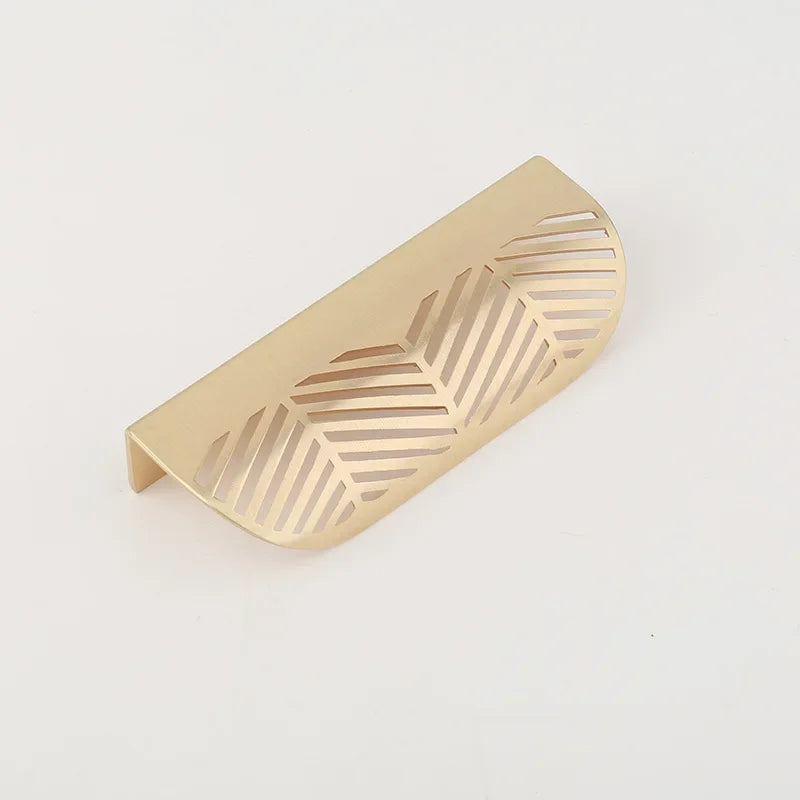 New Leaf-shaped Modern Furniture Drawer Brass Handles Furniture Wardrobe Drawer Knob Brass Door Handles Wholesale