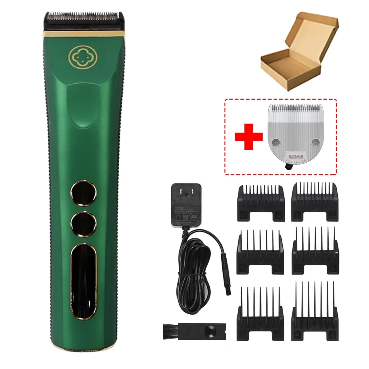 Madeshow 982F 986F Men Hair Clipper LED Display Low Noise Cordless Ceramic Blade Professional Hair Cutting Machine Hair Trimmer
