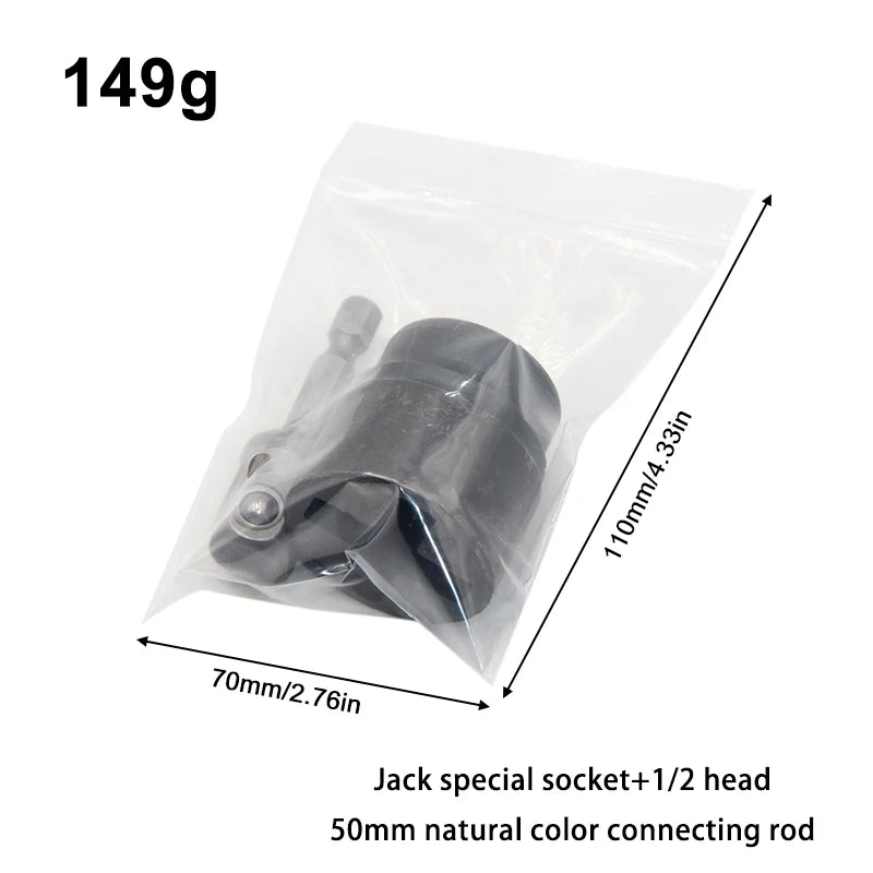 Automotive High Hardness Cross Shape Socket Wrench Electric Conversion Connect Rod Tire Unload Tool Labor-Save Jack