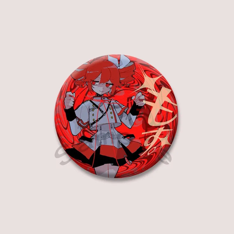 Kasane Teto Badge, Cute UTAU Anime Round Button Pin, Vocaloid Cosplay Brooch for Backpack Clothes, Collectible Gift for Fans